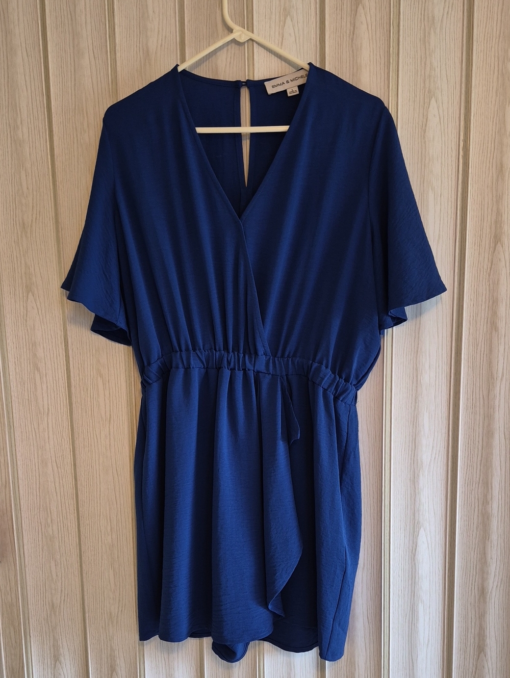 Emma & Michele Deep Blue V-Neck Skort Dress